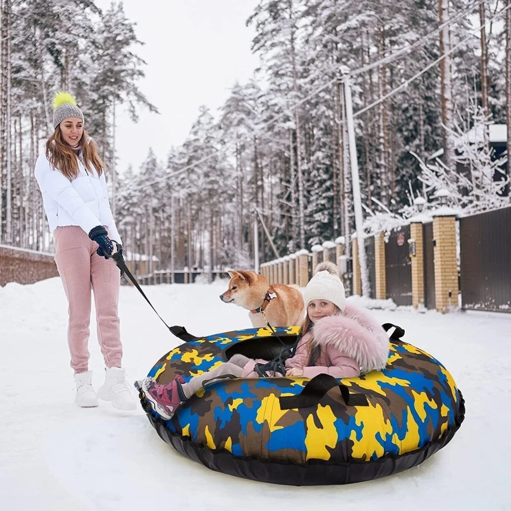 Inflatable ski hoop outdoor sled toy children's plow skiing tire hoop tool thickened adult