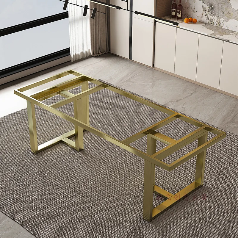 Rectangle bracket rock slab large plate stainless steel table legs desk marble dining table foot