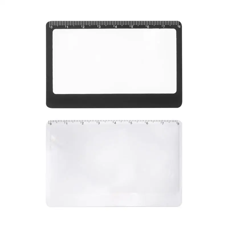3X Wallet Magnifier Card Mini Magnifying Glass Ruler Pocket Magnifying Glass for Reading Fire Starting Survival Tools Magnifying