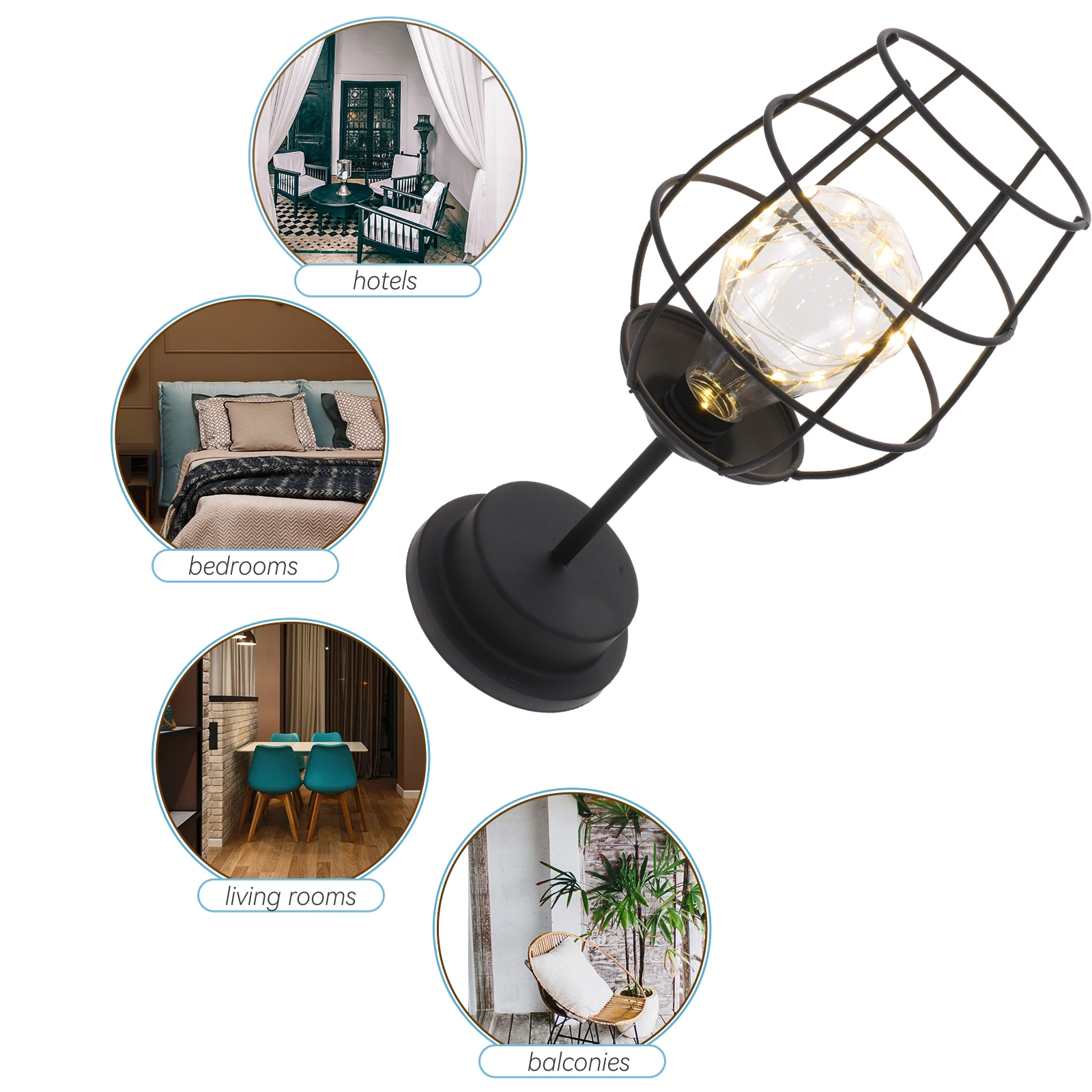 

Glass Night Light Retro Decorative Lamp Operated Indoor Desk Small Vintage ABS Safe Home Bedroom Party DIY
