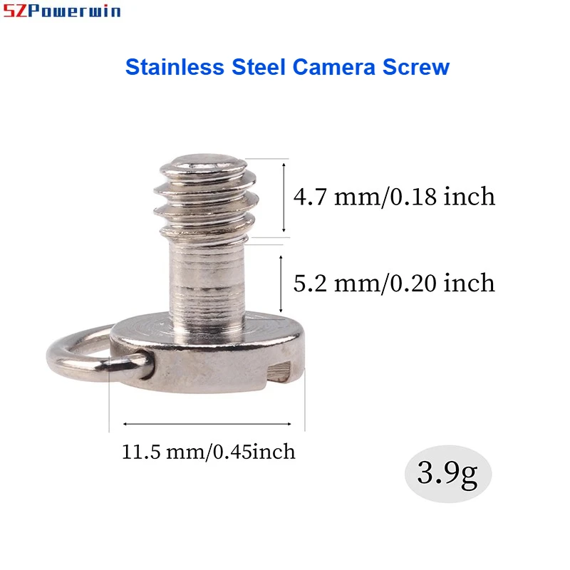 

Screw with Anti-Loss C-Loop for Camera | 1/4"-20 Imperial Thread for Quick Release Plate Durable Stainless Steel Photo Accessory