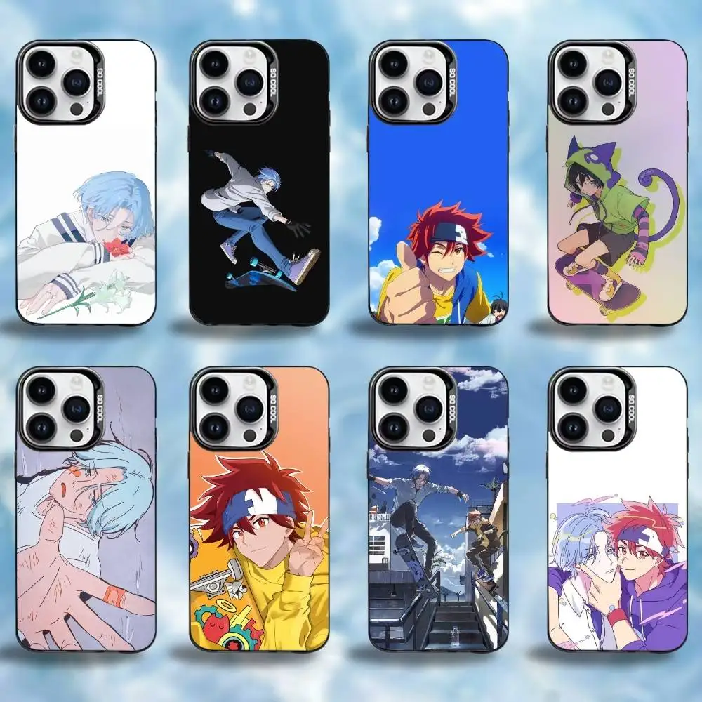 Custodia per telefono I-Infinite Skater per iPhone17,16,15,14,13,12,Pro Max Cover interna placcata in argento color nero