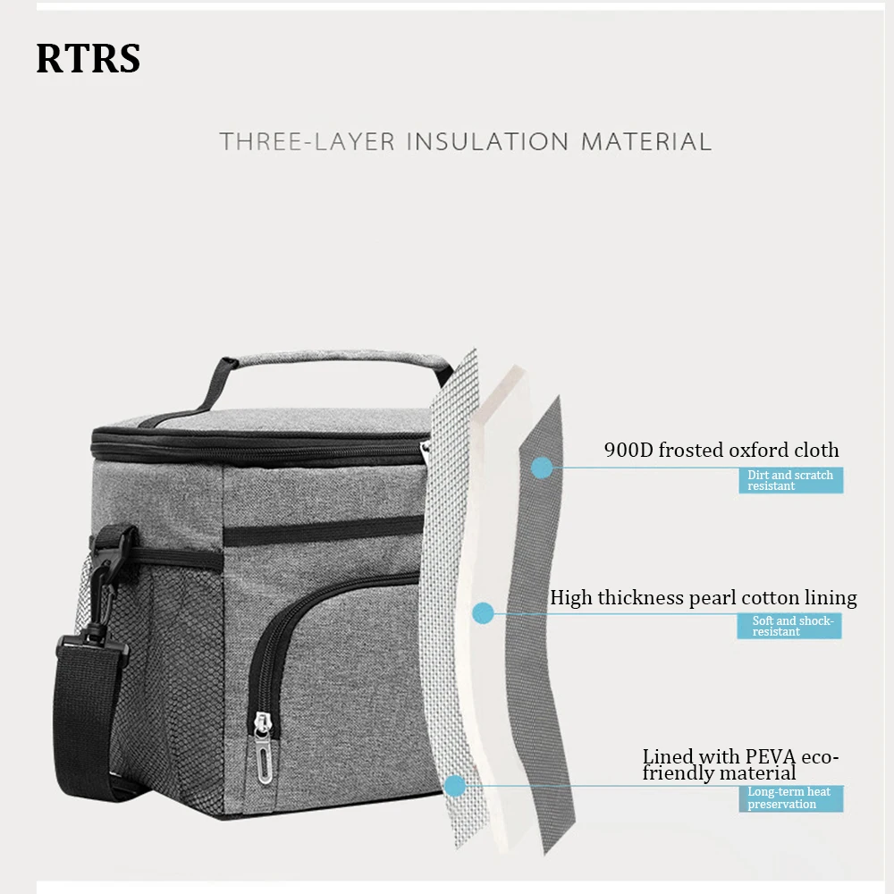 15LOutdoor Camping Portable Thermal Bag Large Capacity Cooler Shoulder Bag Nauture Hike Lunch Ice Picnic Box Waterproof Tote Bag