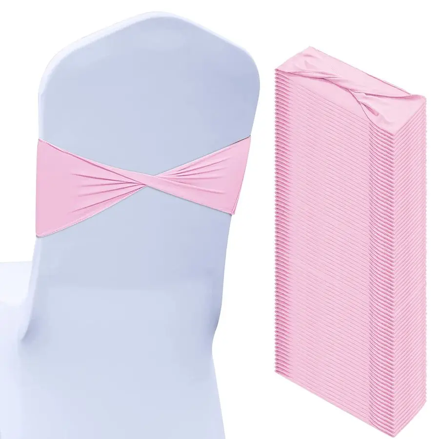 

50 шт. эластичных лент-бантов для стульев (модель BanB0C3V1RSWZds) без пряжек, для чехлов, декоративные завязки