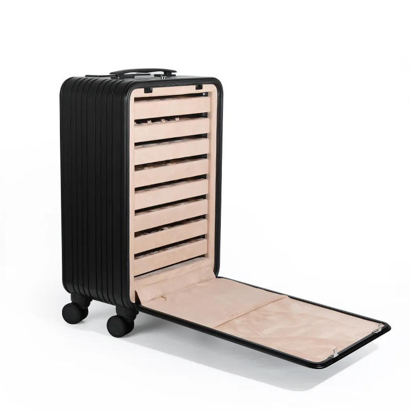 Aluminum alloy trolley jewelry box portable jewelry storage box for business trips password lock aviation jewelry box