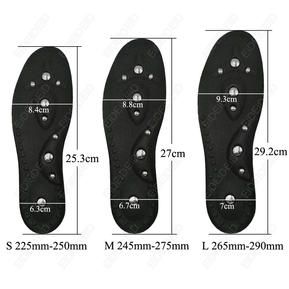 1/2 pares de almohadillas para zapatos plantilla cómoda masaje de pies magnético para hombres mujeres terapia de acupresión de alta gama promover la sangre EID