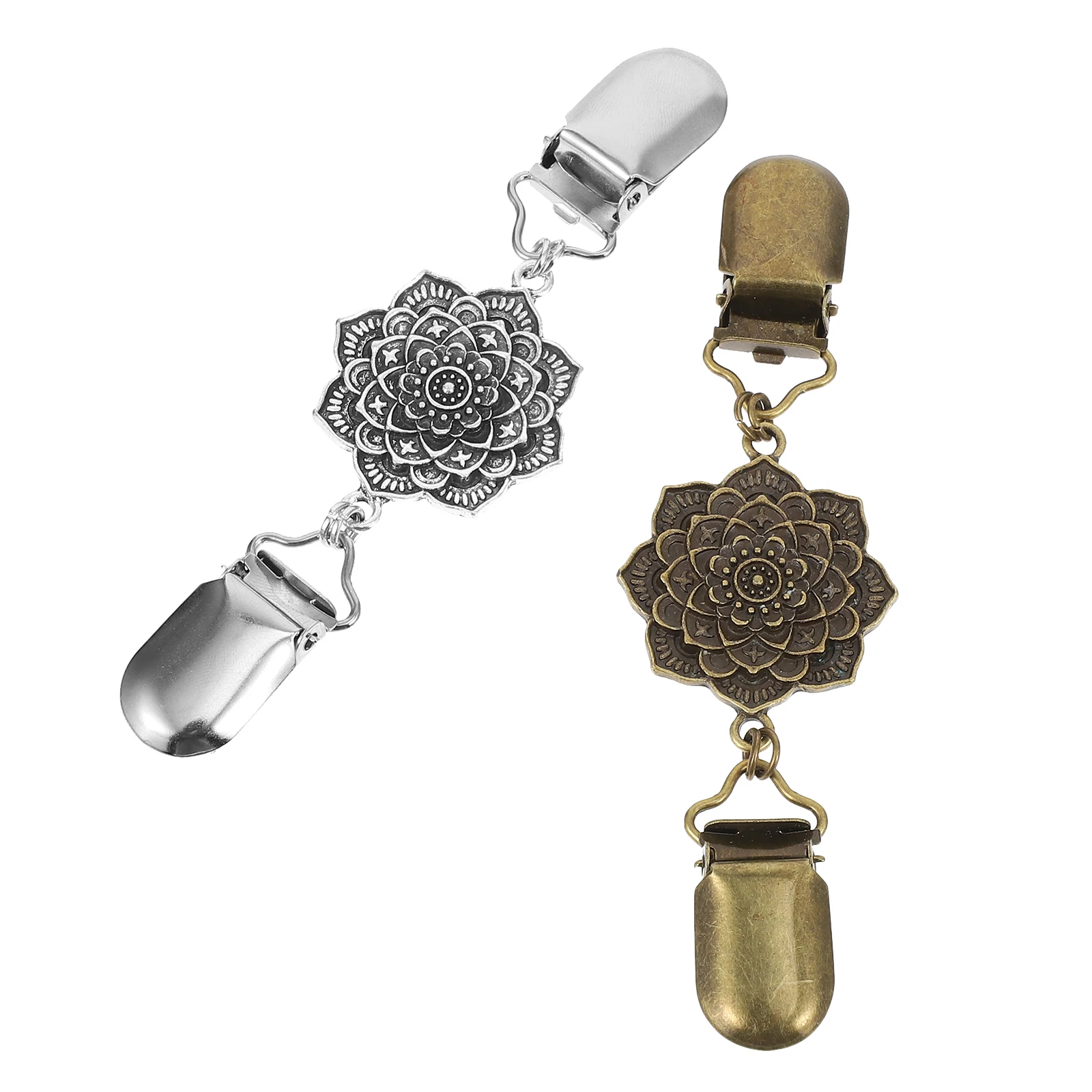 

2Pcs Silk Scarf Buckle Clips Practical Durable Beautiful Color For Cardigans Women Shawl Accessories Metal Buckle