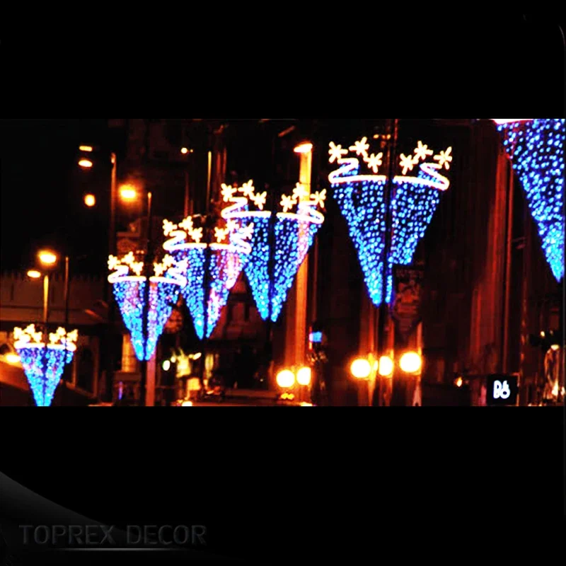 

Toprex Decor Настраиваемый коммерческий рождественский уличный фонарь со светодиодной подсветкой и мотивными огнями IP65 Рейтинг красного и фиолетового цвета