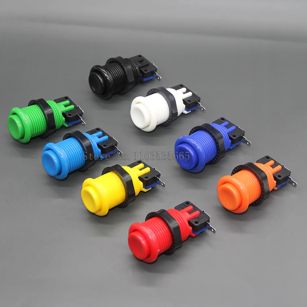 28Mm Moer Happ Stijl Amerikaanse Arcade Game Drukknop Met Schakelaar Pc Ps3 Usb Stick Controller Automaat Diy Kit Accessoires