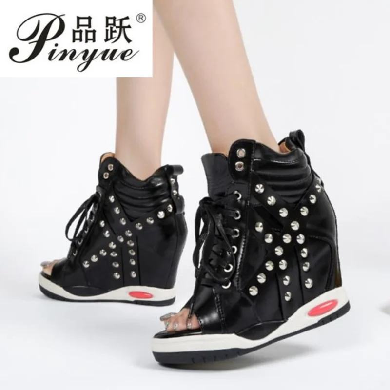 

Ladies Internal Increased Denim Shoes American Style Wedge Sneaker Liu Ding Pekka Summer Short Boots 35-41