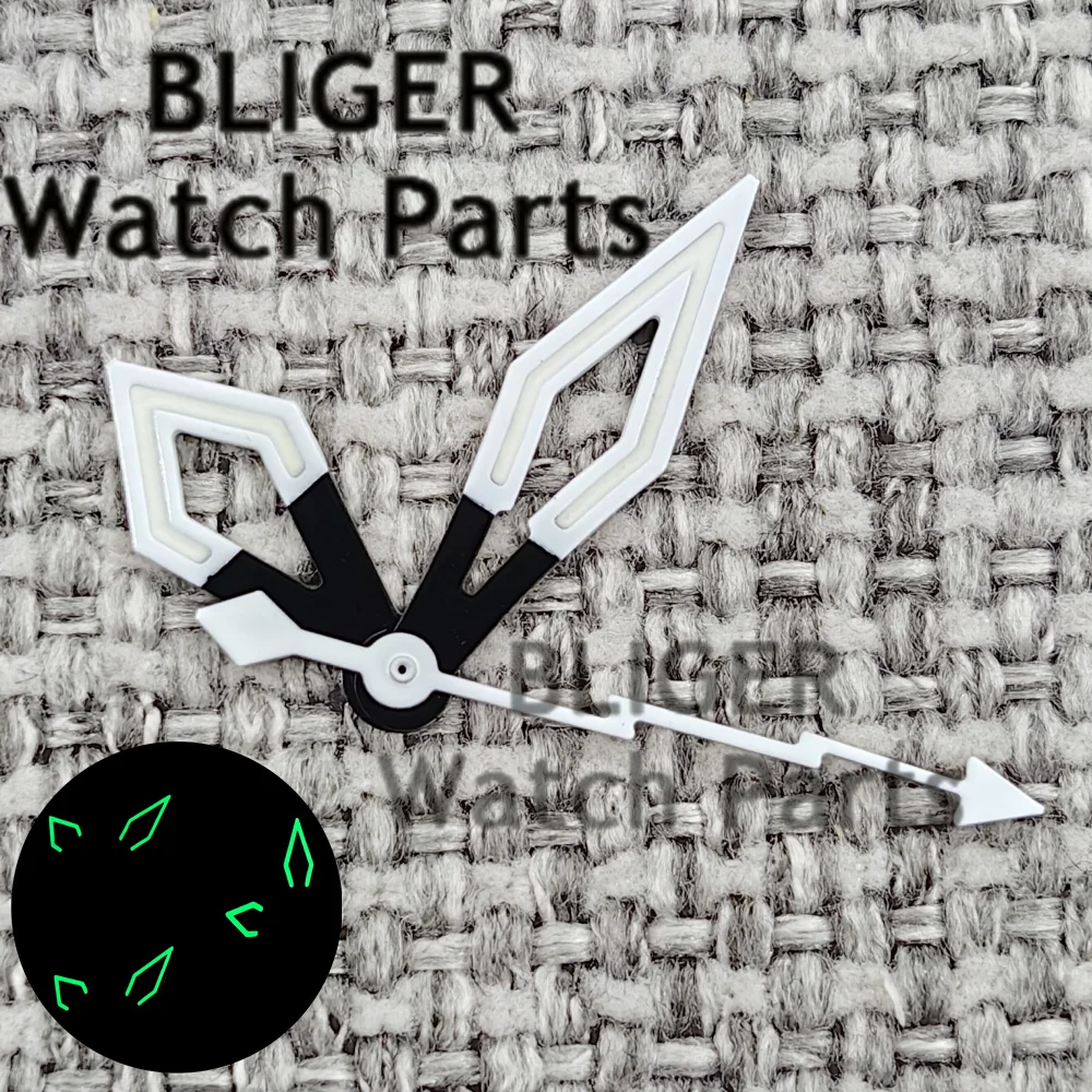 NH35 Skeketon Burtterfly Watch Pointer C3 Lume Черный Красный Оранжевый Серебристые Стрелки подходят для NH35/PT5000 Высококачественные аксессуары для часов