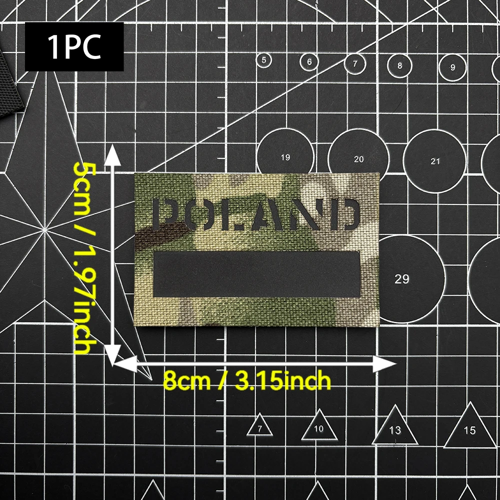 An Ir Reflective, Luminous Laser-Engraved Personalized Creative Chest Patch Badge-Sticker, with a Glow-In-The-Dark Effect, Featuring a Hook on the Back, Suitable for Bags, Backpacks, Vests, and Clothing Embroidery Patches