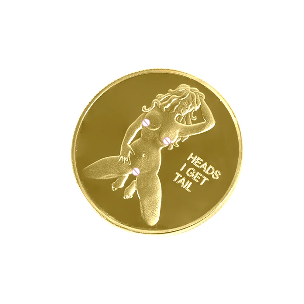 1PC Sexy Girl Coins Lucky Girl Commemorative Coins Gold Coins