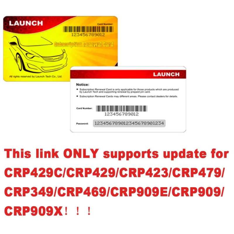 X431 Official Update Pin Card Renew Software Car Diagnostic Scanner Tool CRP429C/CRP423/CRP909E/CRP909/CRP909X