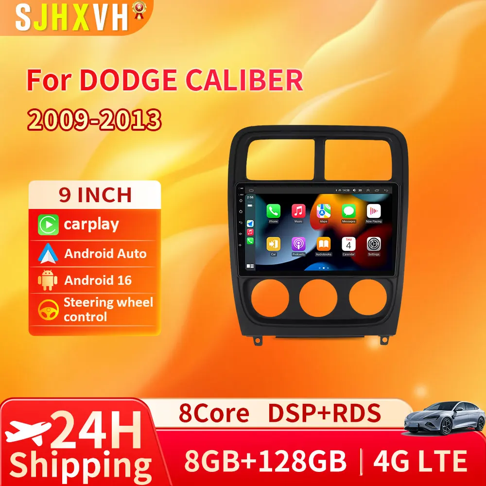 

Car Radio For Dodge Caliber PM 2009 - 2013 Android Auto BT Carplay GPS Navigation Multimedia Video Player Stereo 4G No 2din DVD