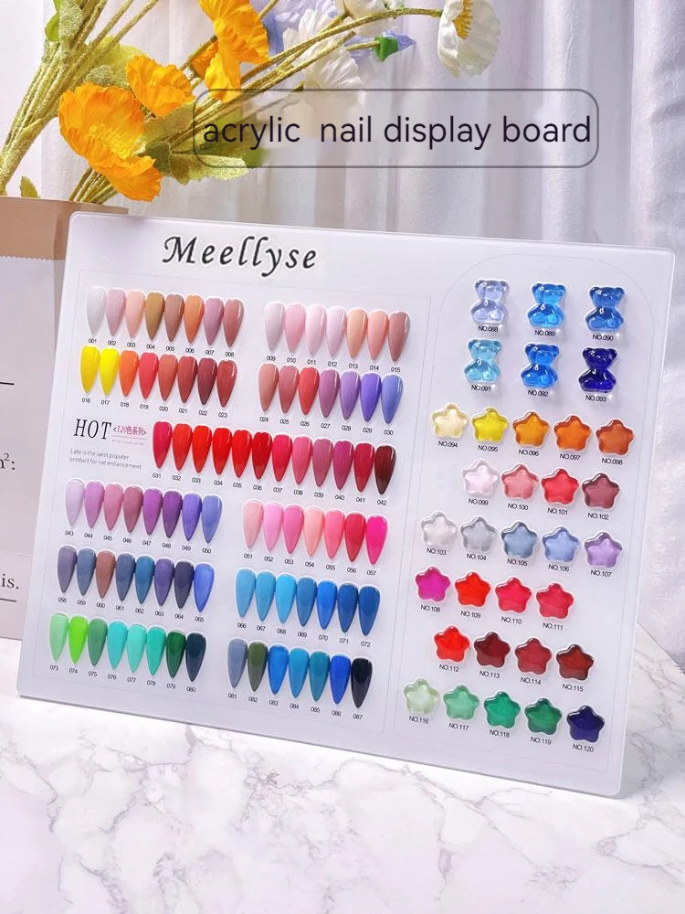 New Upgrade Acrylic Nail Art Display Board Tips for Display Color Book Nail Polish Chart Polish Card Board Salon Showing Shelf