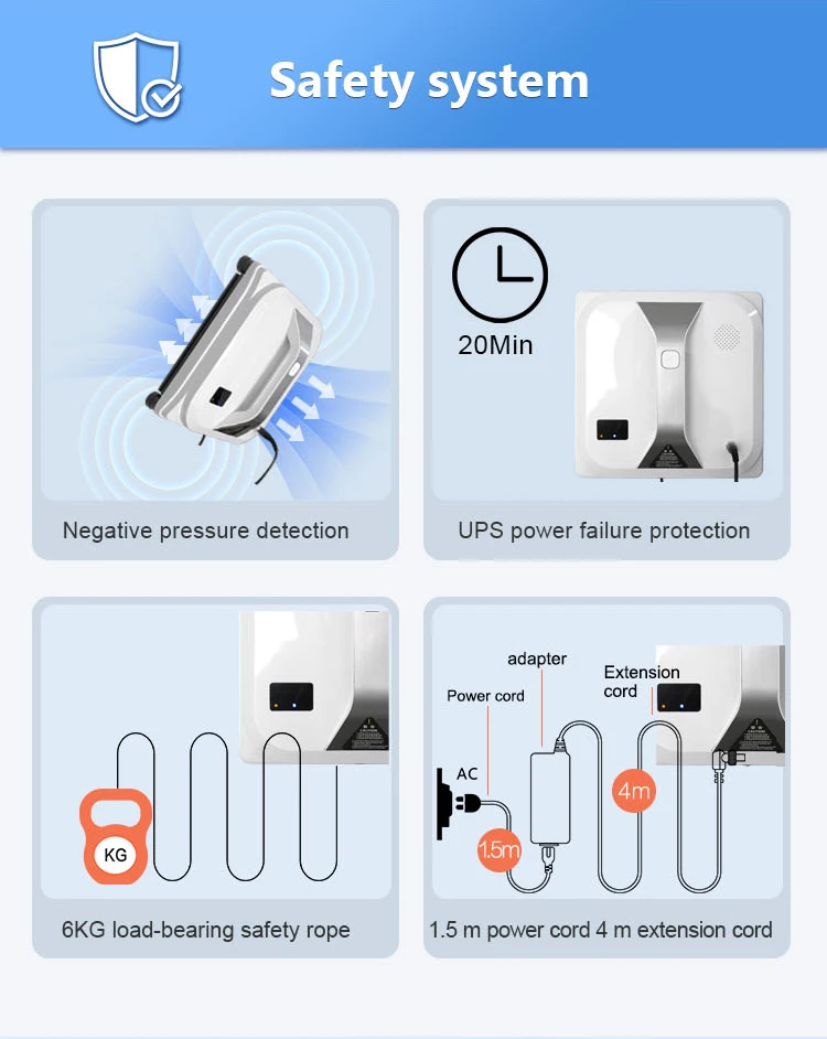 Langou Smart Автоматический робот для мытья окон с дистанционным управлением для мытья стекол
