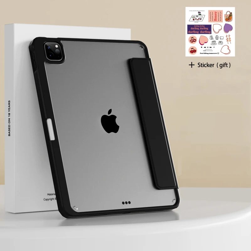 

For iPad Pro 11 2022 Case Air 5 10.9 10th 9th 2021 8th 2020 10.2 7th Transparent Acrylic Case + split Magnetic Cover for mini6