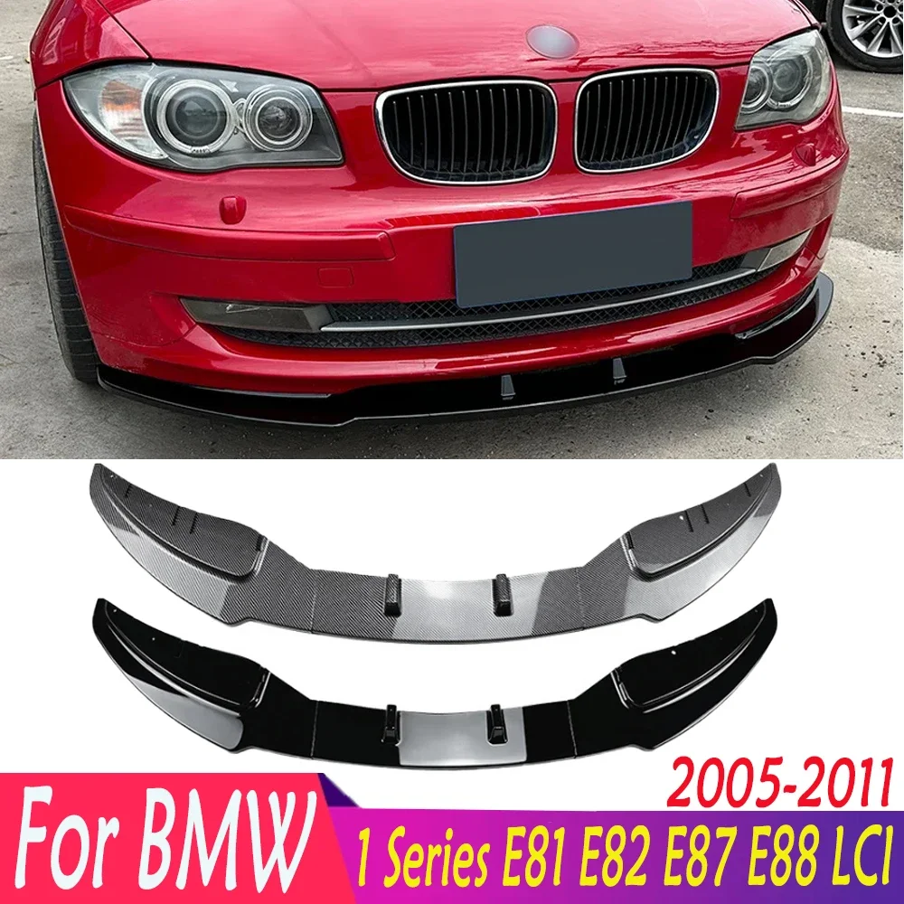 

Front Bumper Lip Spoiler For BMW 1 Series E81 E82 E87 E88 LCI 2005-2011 High Quality ABS Gloss Black Carbon Look Body Kits