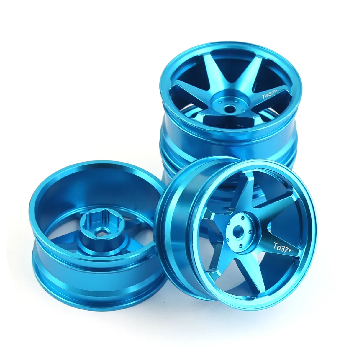 4pcs 52mm 1/10 RC On-Road Drift Racing Car Metal Wheel Rim Wheel Hubs TE37 for Tamiya Kyosho HSP HPI Sakura Traxxas RedCat