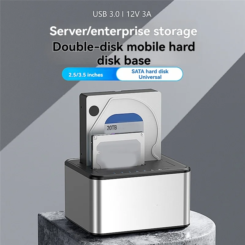 2.5/3.5 بوصة SSD حاوية القرص الصلب الخارجي ثنائي الخليج محطة إرساء القرص الصلب SATA إلى USB 3.0 HDD