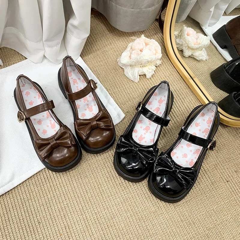 2026 New Spring Autumn Girls Lolita Shoes with Butterfly-knot Casual Comfortable Fashion Sweet Princess Performance Shoes