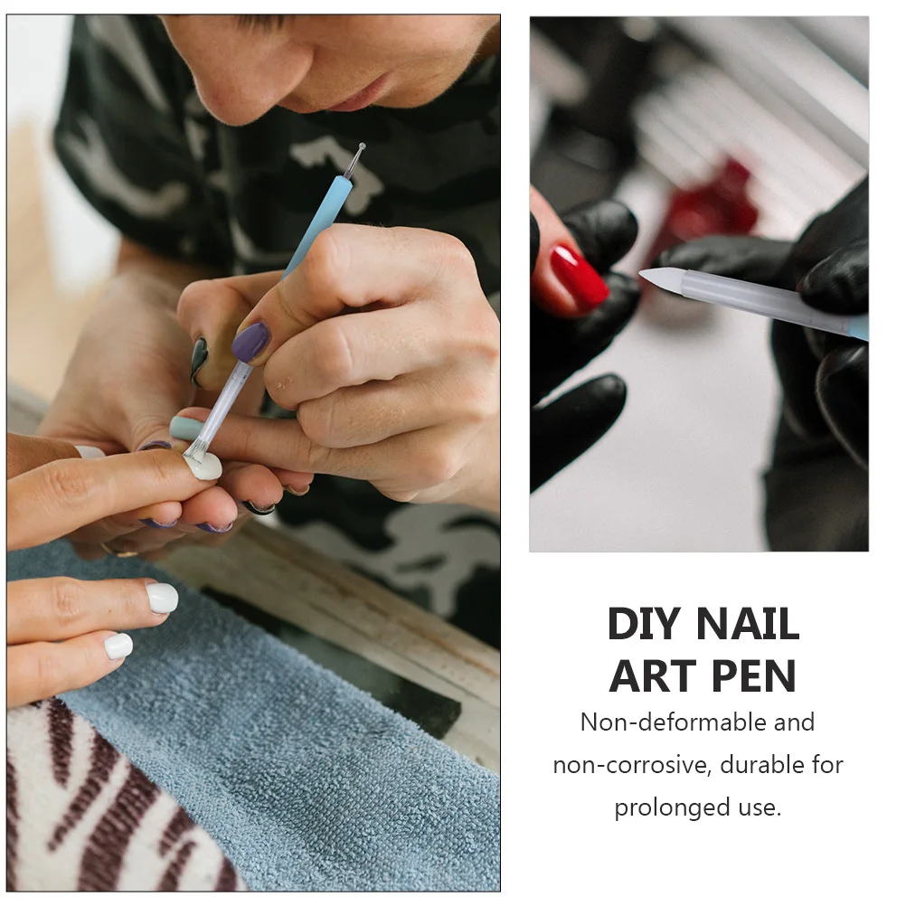 

10pcs Double-Ended Uv Gel Art Dotting Tools Sky- Pen For Manicure Diy Reusable Durable Nail Art Tool Kit Nail Point