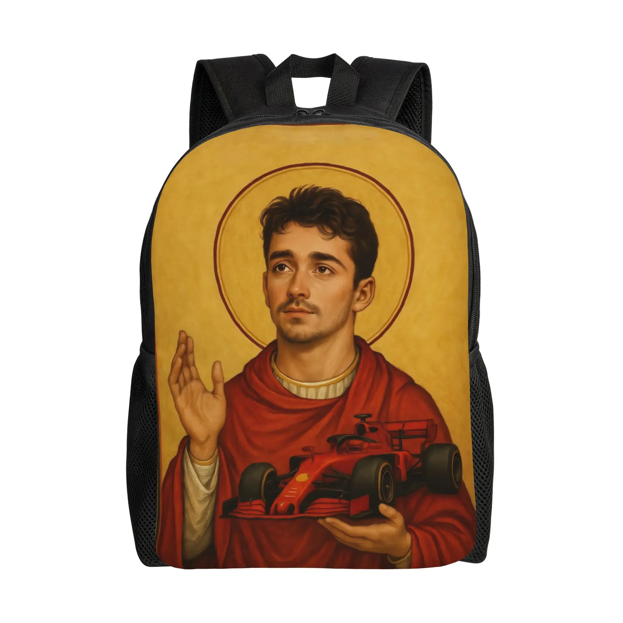 

Забавный рюкзак Charles Leclerc Jesus, женские спортивные рюкзаки из полиэстера, прочные милые школьные сумки, рюкзак