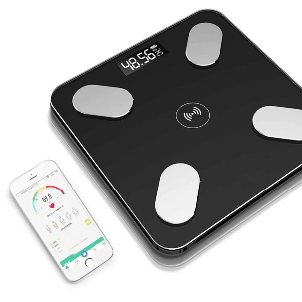 

Smart Digital Scale Electronic Health Weight Scale Body Fat Monitor Multiple User Profiles Auto On/Off Black