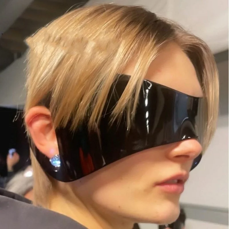 

New Futuristic Sunglasses Cyberpunk Shield Goggles with UV400 Retro Oversized Unisex Face Mask Glasses Steampunk for Men Women