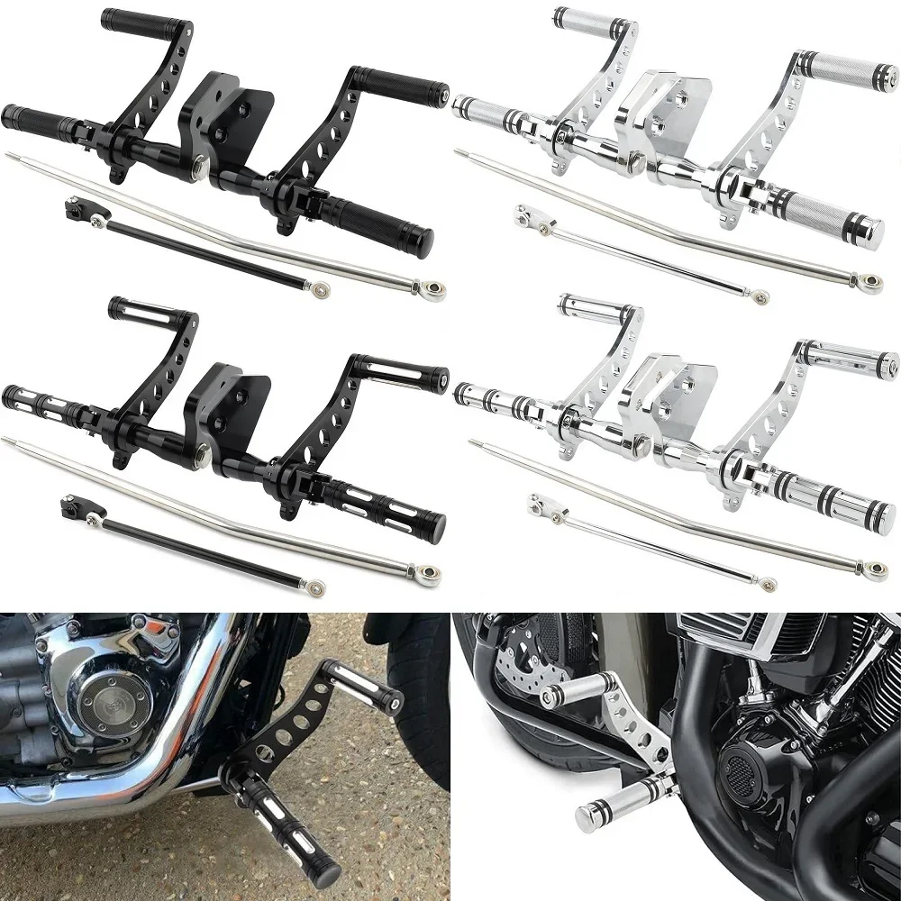 Motorcycle Forward Control Footpeg Shifter Peg Heel Toe Gear Linkage Lever For Harley Dyna Street Bob Low Rider Super Glide