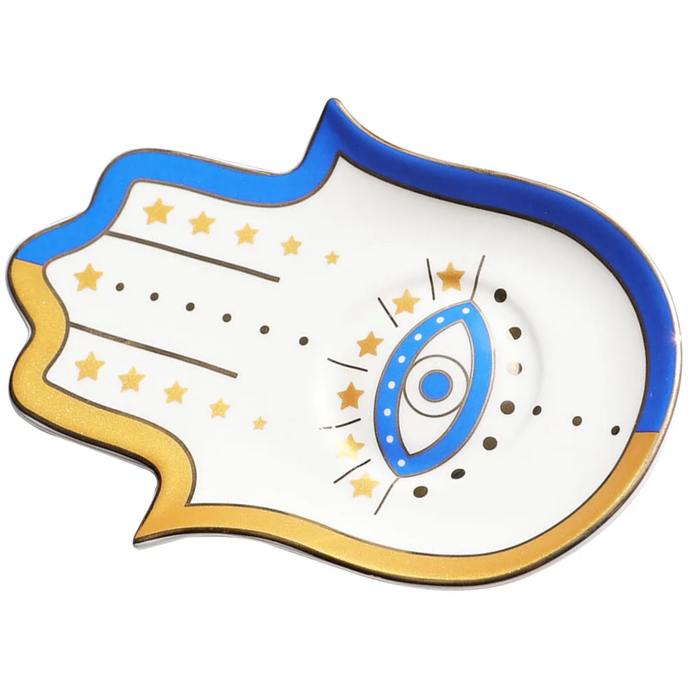 

Evil Eye Ceramic Jewelry Tray Decorative Ring Dish Trinket Storage Plate Candy Tray Jewelry Organizer Trinket Dishes