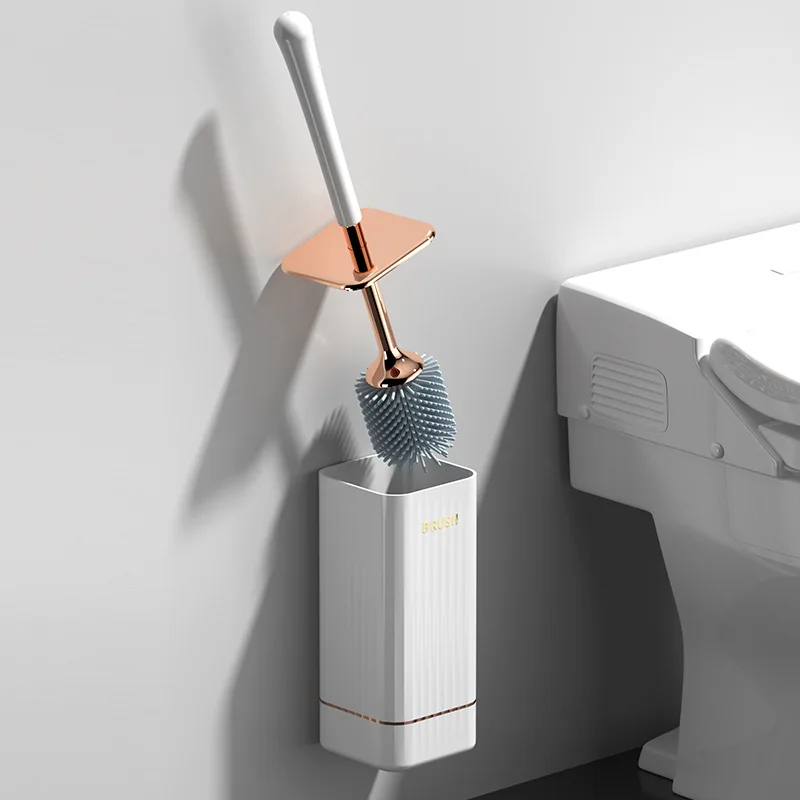 360-Grad-nahtlose Wandbürste, Haushalts-Toilettenbürste aus Silikonmaterial, Wand-WC-Bürste, Badezimmer-Zubehör