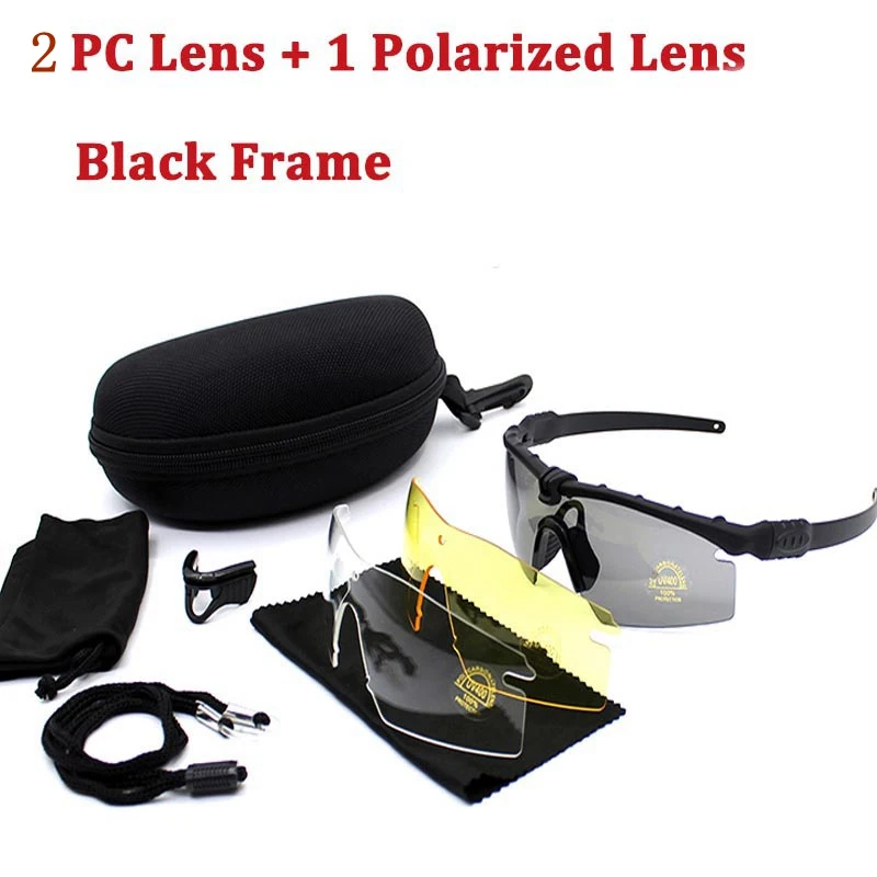 

Tactical Goggles Polarized Sport Glasses Men Outdoor Hunting Shooting Sunglasses 4 Lens Kit