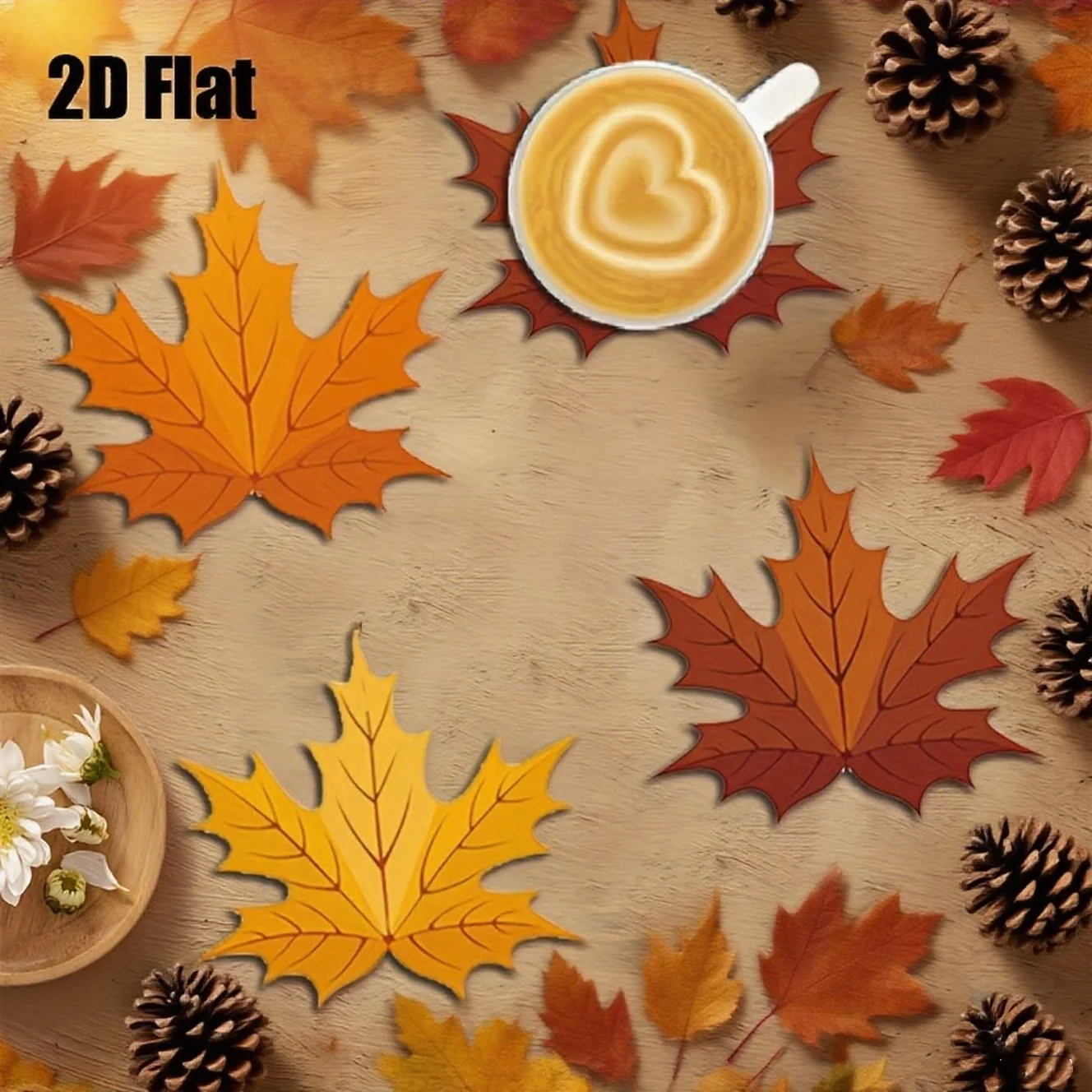 6 stücke 2D 4in Ahornblatt Holz Kaffee Tasse Coaster Unregelmäßige Form Anti-Verbrühen Anti-Slip Dekorative Küche esszimmer Zubehör