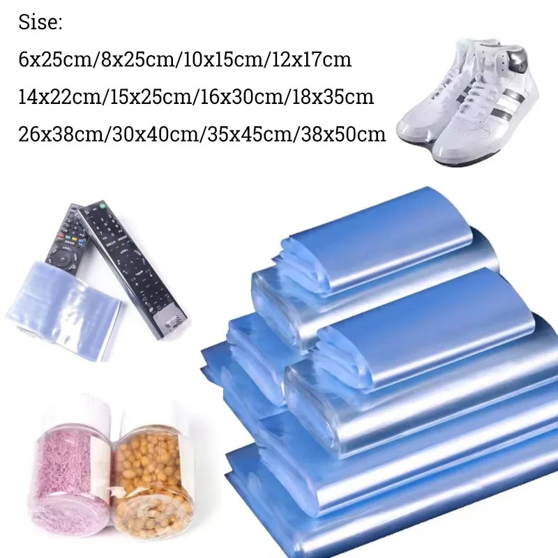 25pcs Sports Shoes Cosmetic Storage Bag Large PVC Heat Shrinkable Film Portable Shoe Shrink Wrap Bags Isolate Dust Plastic Bag