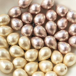 10PCS/Lot High Quality Japanese Cotton Pearl Drop Shape Full Hole Cotton Pearl Beads DIY jewelry Making Eearings Necklace