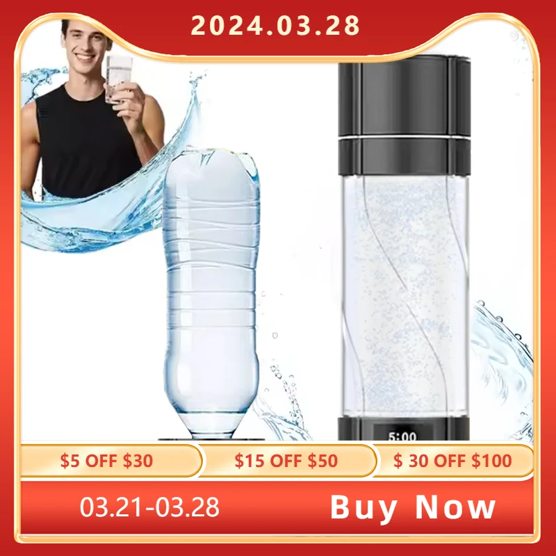 Hydrogen Water Cup Portable Electric Hydrogen Water Generator Bottle Titanium Quality Filter Rechargeable Healthcare Water Cup