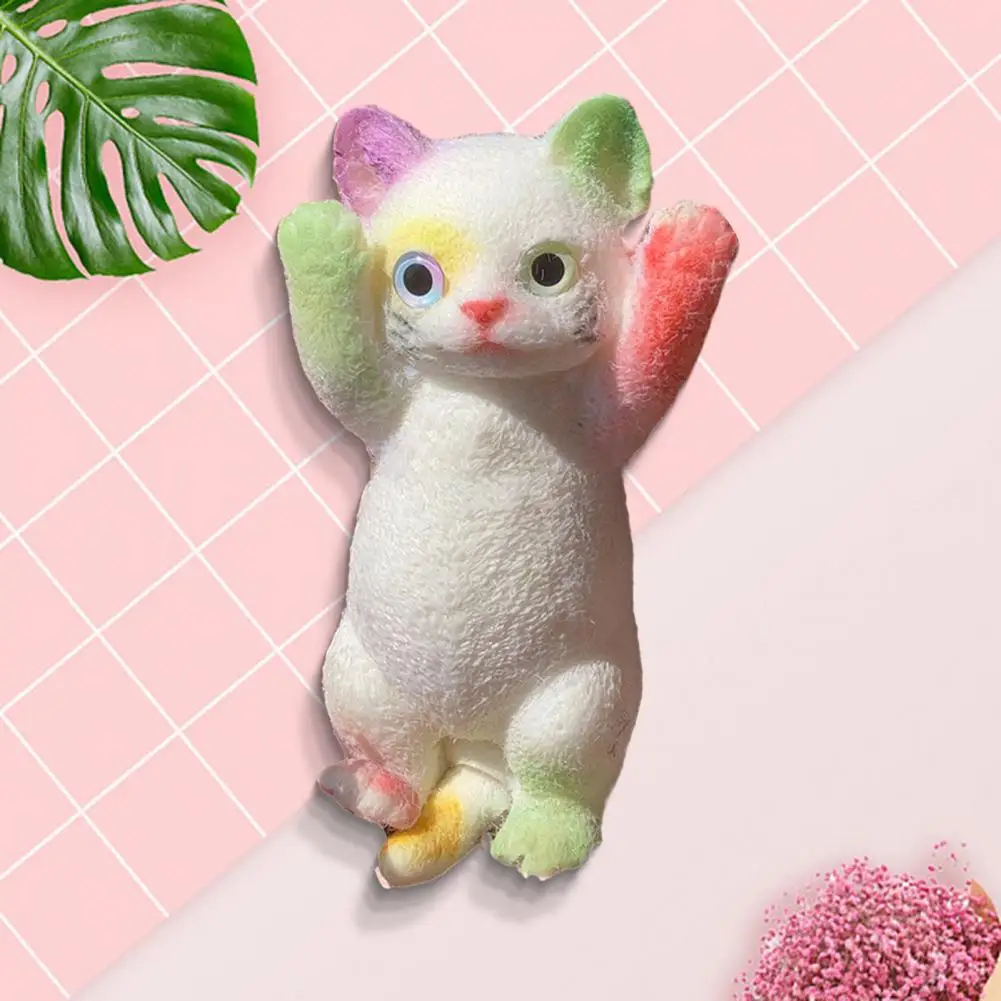 Relaxation Cat Toy Soft Tpr Cat Squeeze Toy for Stress Relief Realistic Kitten Fidget Toy for Kids Teens Adults Anxiety Reducing