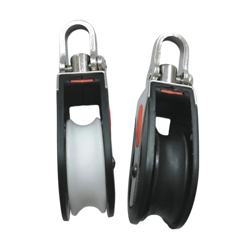 Bloque de polea Universal para velero, accesorio de rodamiento liso con cabeza única giratoria, 2 piezas, 1500 libras de carga