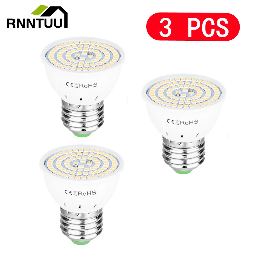 

3pcs GU10 LED E27 Lamp E14 Spotlight Bulb 48 60 80leds lampara 220V bombillas led MR16 gu5.3 Lampada Spot light B22 5W 7W 9W