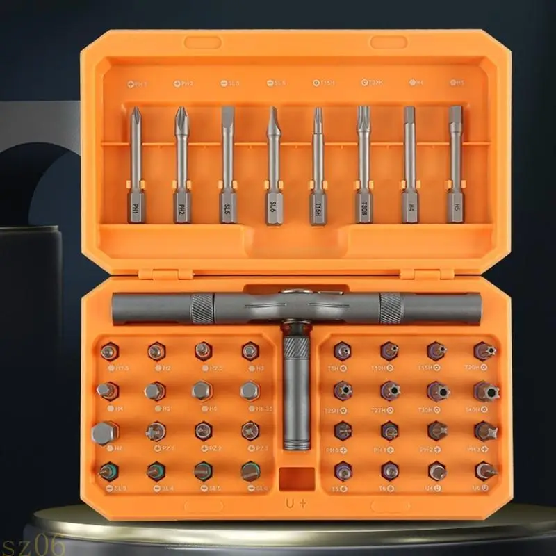 Q2Q4 42 In 1 Multi Bit Magnetic Screwdriver Set Magnetic Screw Driver Multi-purpose Ratchet Wrench Screwdriver Magnetic Bit