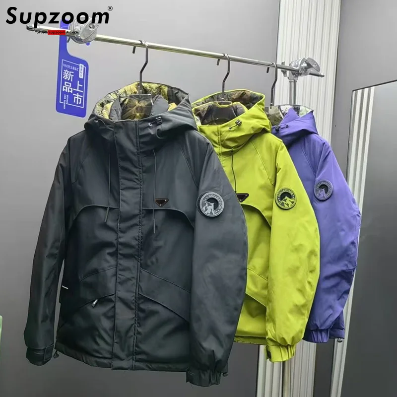 Supzoom New Arrival Casual Embroidery Mens Winter Trendy Hooded cotton-padded Suit Couple Cotton-padded Jackets And Coats