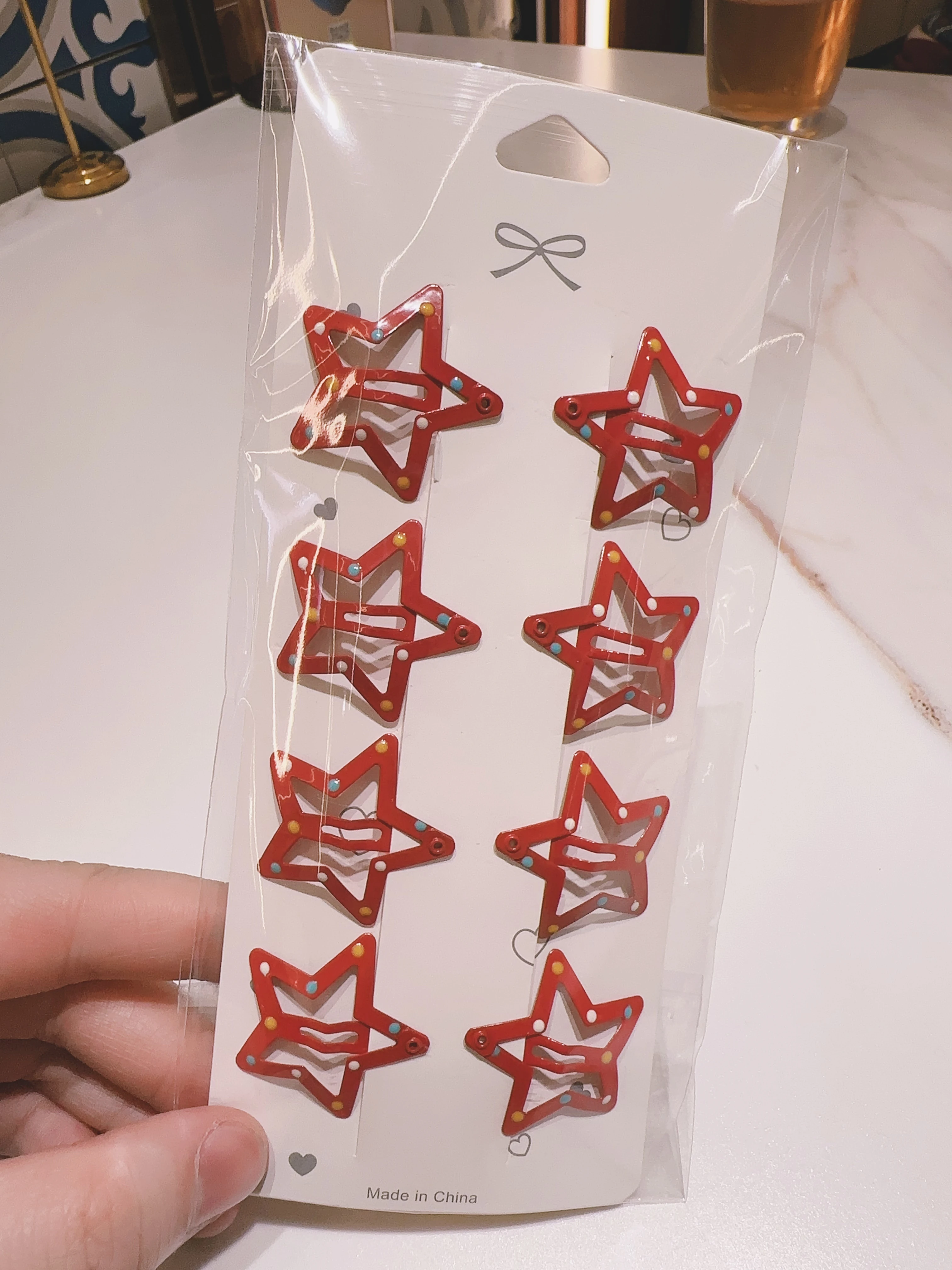 8 teile/satz rote Stern Haars pangen für Frauen Mädchen Wasser tropfen Metall clip Snap Haarnadeln kawaii Haars pange bb Clip y2k Mode accessoires – Detail 6