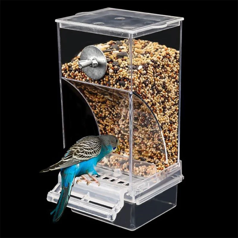 Pet Bird Prevention Splash Food Container Parrot Hanging Automatic Feeder Bird Feeder Starling Indoor Outdoor Garden Birds Cage