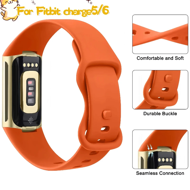 핏빗 차지 5 6 밴드용 스포츠 실리콘 스트랩 스마트워치 팔찌 핏빗 차지 5/차지 6 교체용 손목밴드