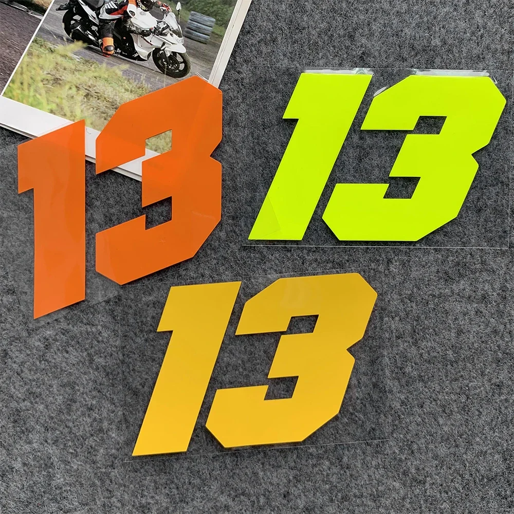 Number 13 Reflective Moto Stickers Decor Motorcycle Scooter Auto Body Windshield Helmet Decal Accessories for Kawasaki Aprilia