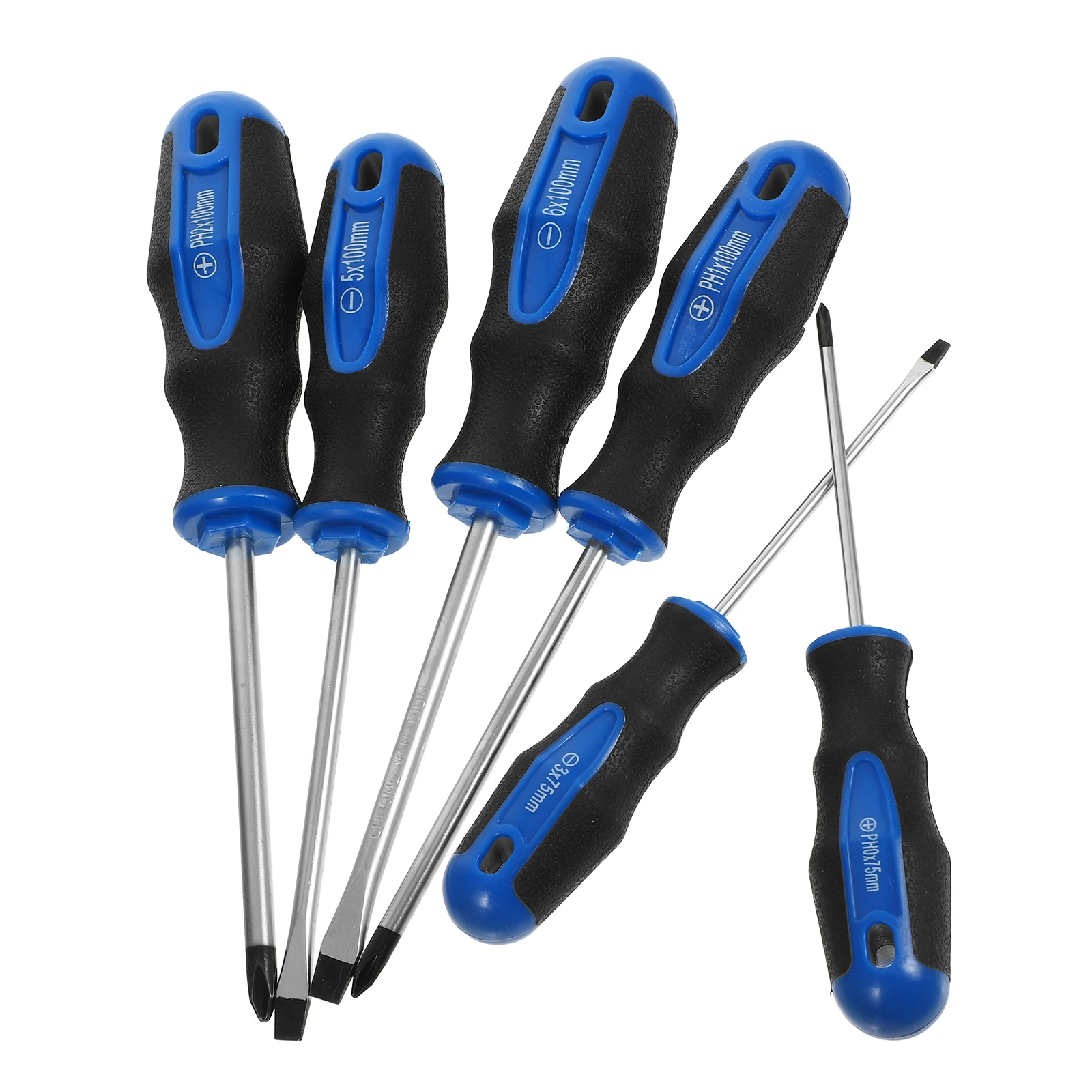 

6pcs Screwdriver Set Magnetic Tip Cross Flat Head Iron Material Comfortable Handle Home Office Repair Tools Hand Tool