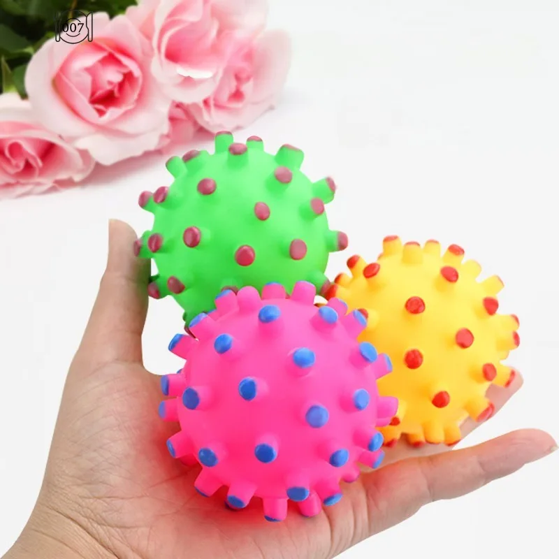 1 Pcs Diameter 6cmSqueaky Pet Dog Ball Toysfor Small Dogs RubberChew Puppy Toy Dog StuffDogs Toys Pets PetProducts Random