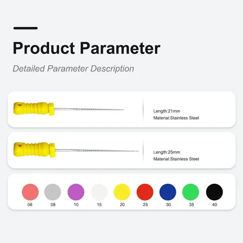 Imagen 2 del producto ELIJAH, 10 cajas/paquete, limas H de uso manual Dental, 21cm, 25mm, lima de conducto radicular endodóntico de acero inoxidable, tratamiento de odontología Dental